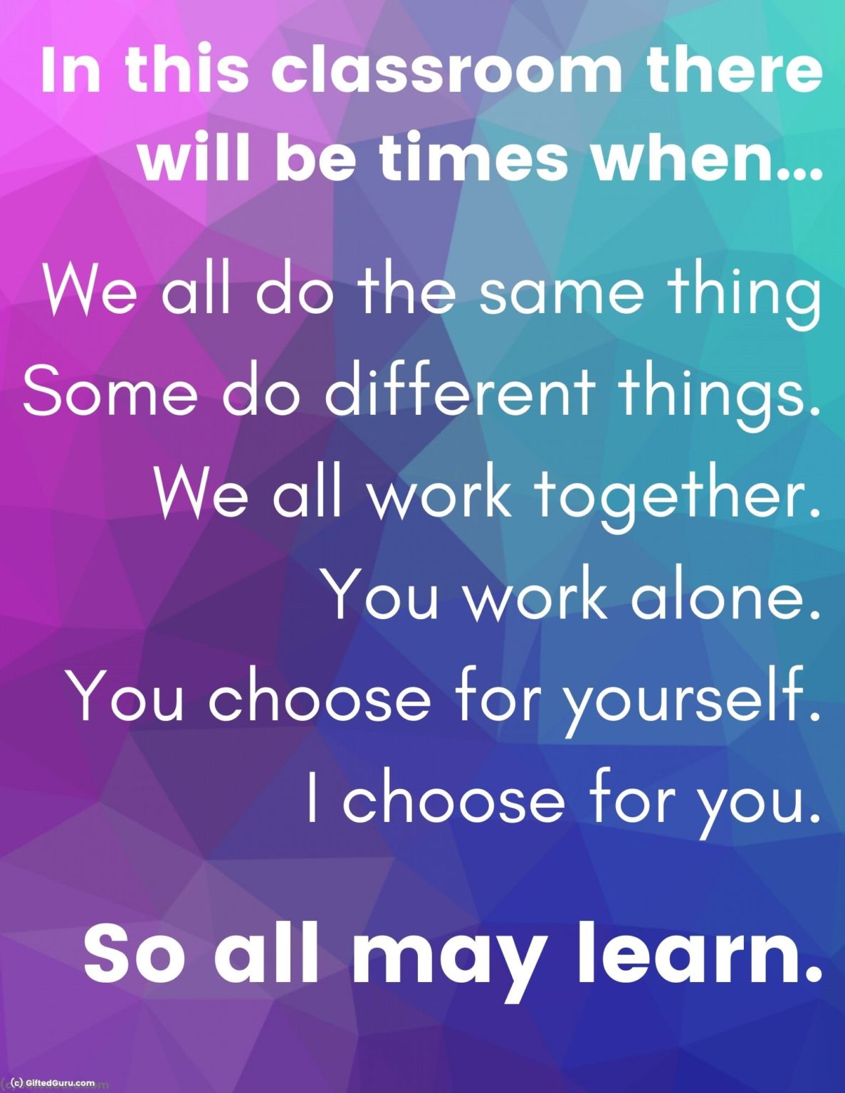 Differentiation Class Poster – Free Download – Gifted Guru