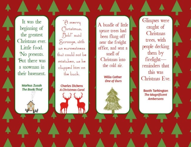 free printable christmas bookmarks