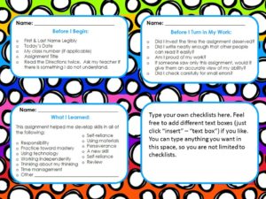 assignment checklist