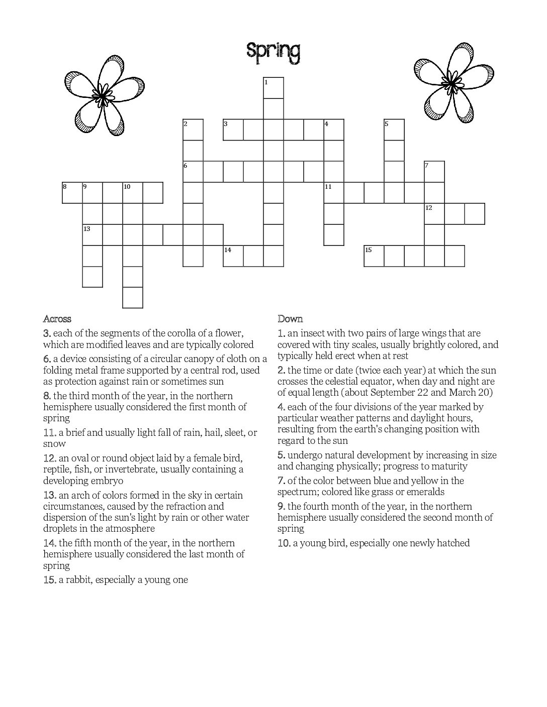 Spring Crosswords Gifted Guru Spring Crosswords Gifted Guru