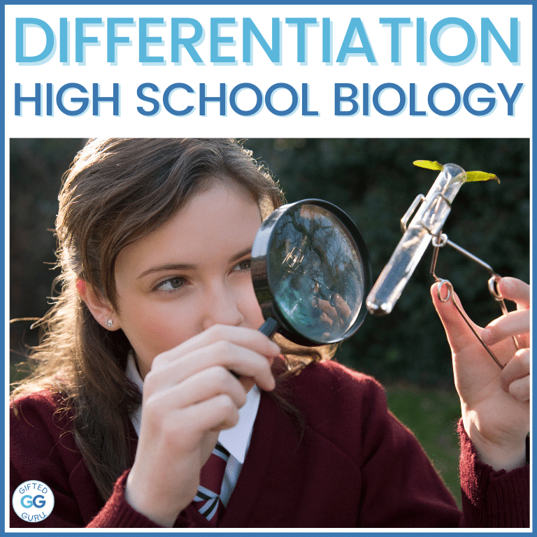 a student holding magnifying glass - Differentiation on Demand: High School Biology 
