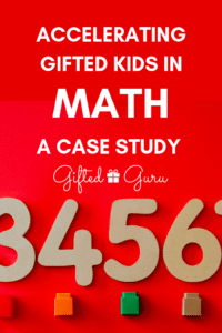 numbers on a red background - cover image accelerating gifted children in math a case study by gifted guru