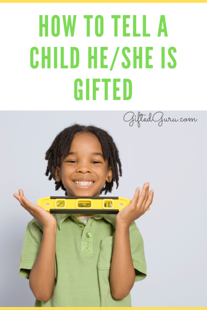 pinterest image for article how to tell a child he/she is gifted