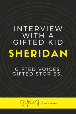 pinterest image for post with words interview with a gifted kid sheridan