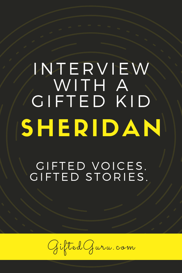 pinterest image for post with words interview with a gifted kid sheridan