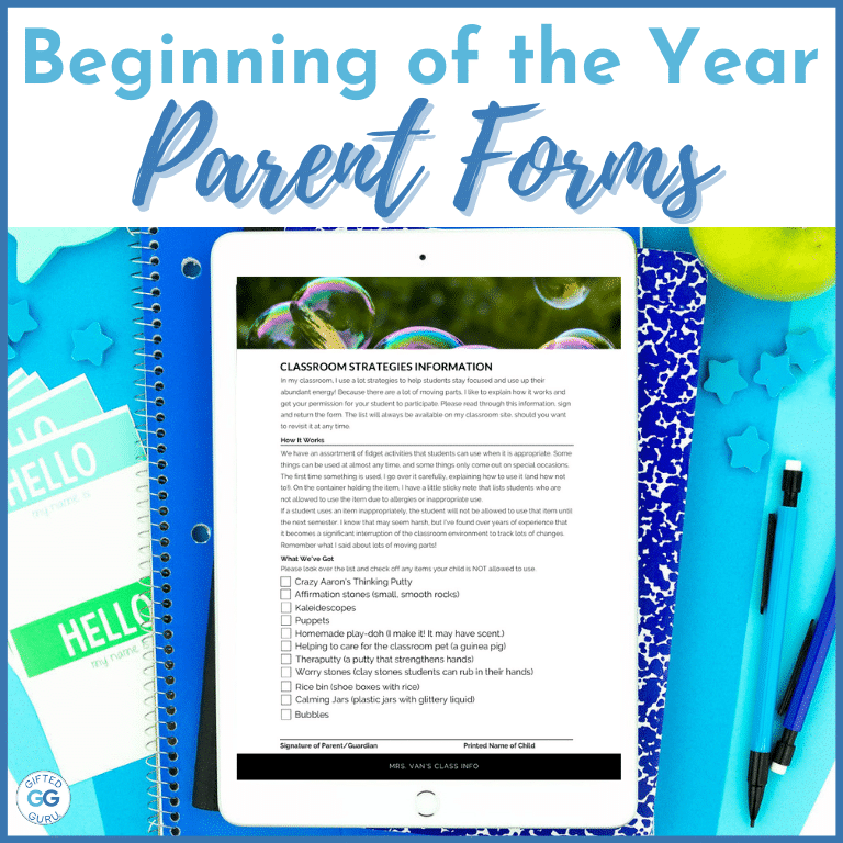 Parent Forms in clipboard - Beginning of the Year Parent Forms