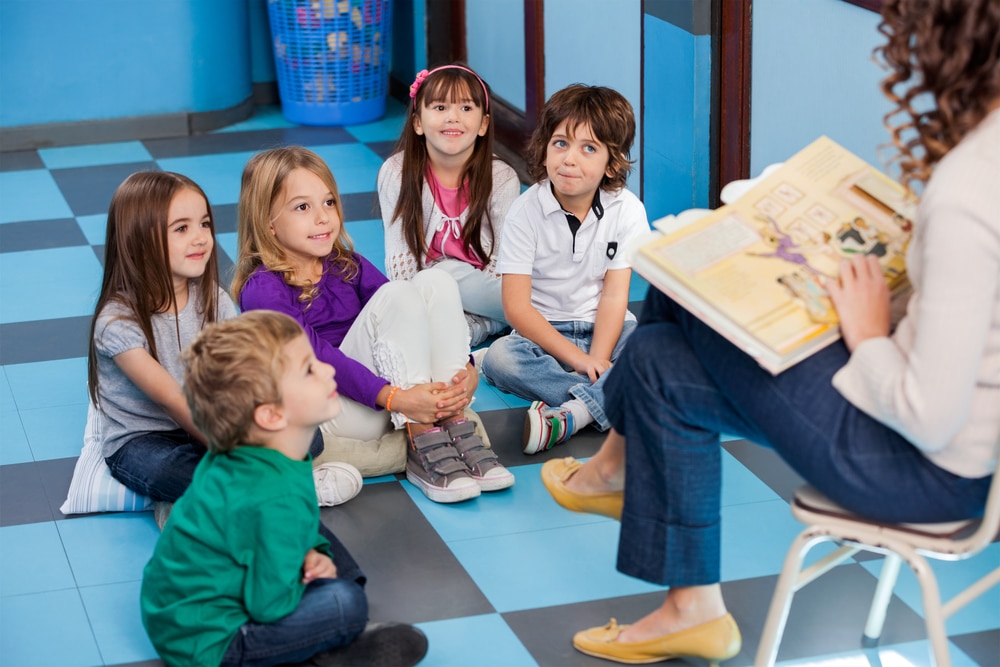 teacher reading to class