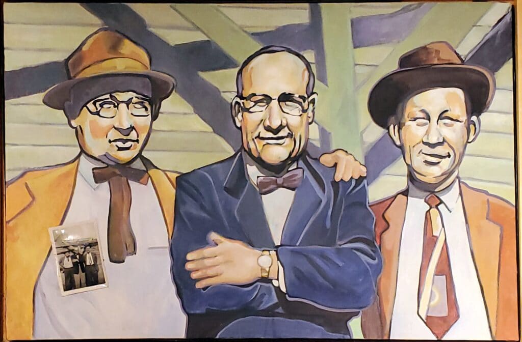 painting of three old men