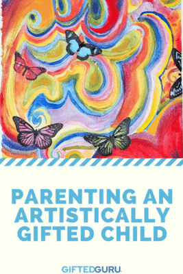 butterflies on colorful background with title parenting an artistically gifted child